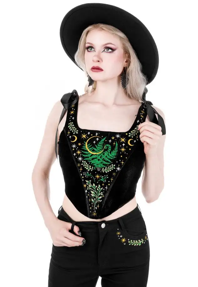 Restyle - Herbal Corset Black - Top