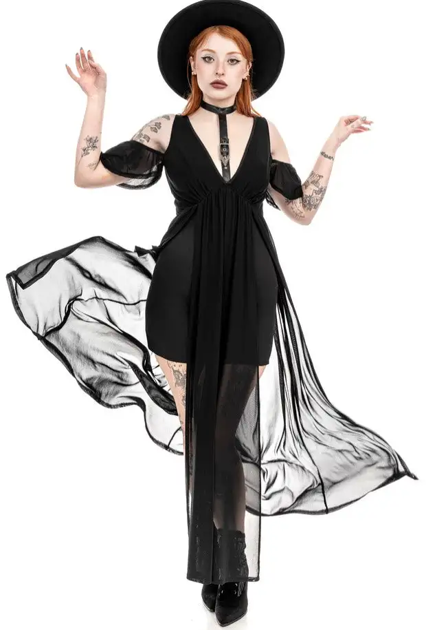 Restyle - Lilith Maxi Dress Black - Vestito