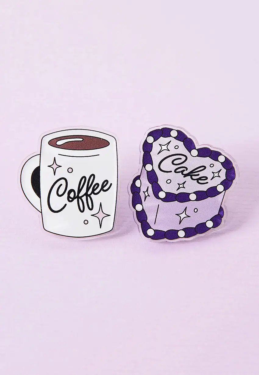 Punky Pins - Coffee & Cake Acrylic - Pin Pair