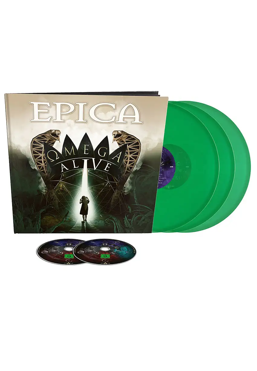 Epica - Omega Alive Earbook Light Green - Colored 3 Vinyl Earbook