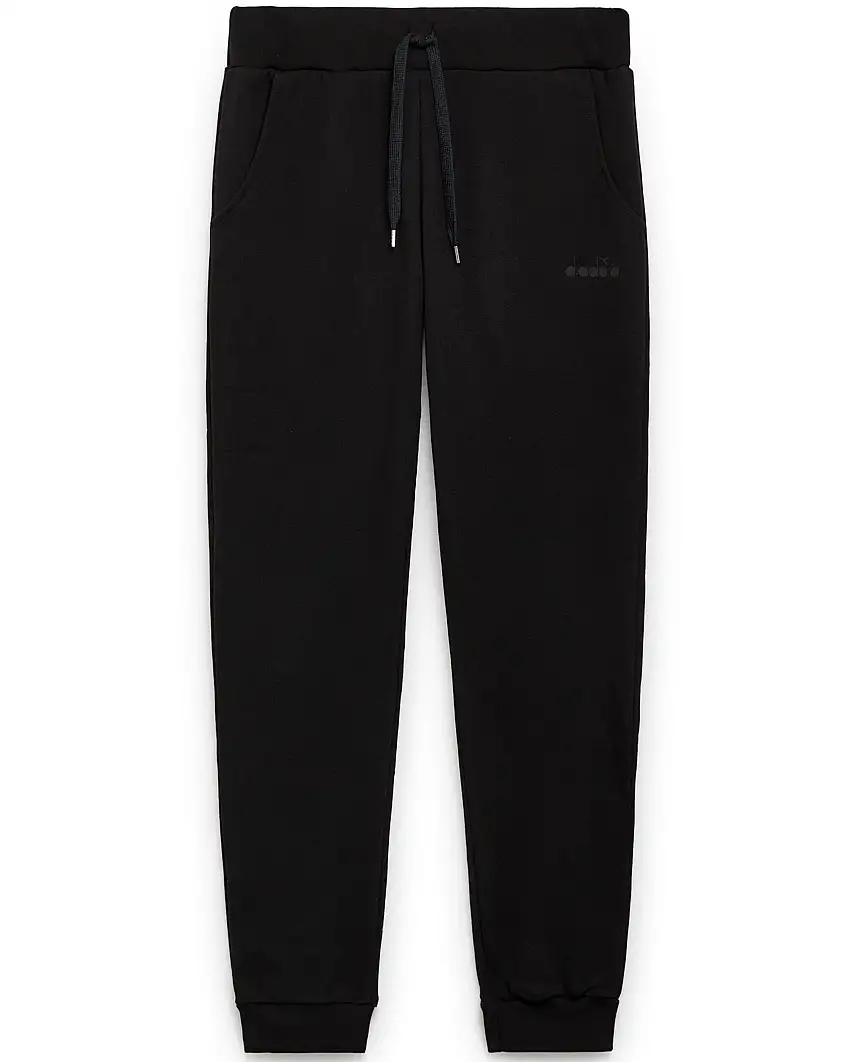 Diadora Pantalone Tuta stile Jogger 100%Cotone Nero
