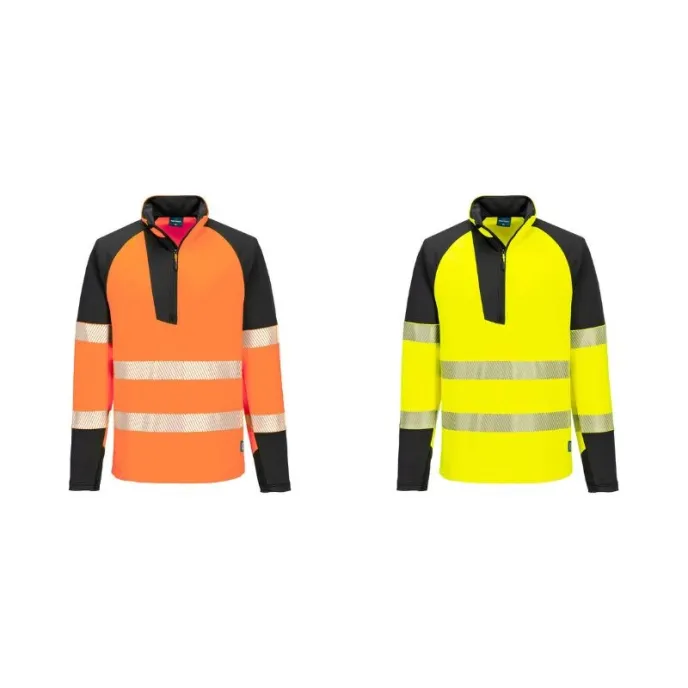 Felpa da Lavoro Alta Visibilità Stretch Mezza Zip Impermeabile Portwest T172
