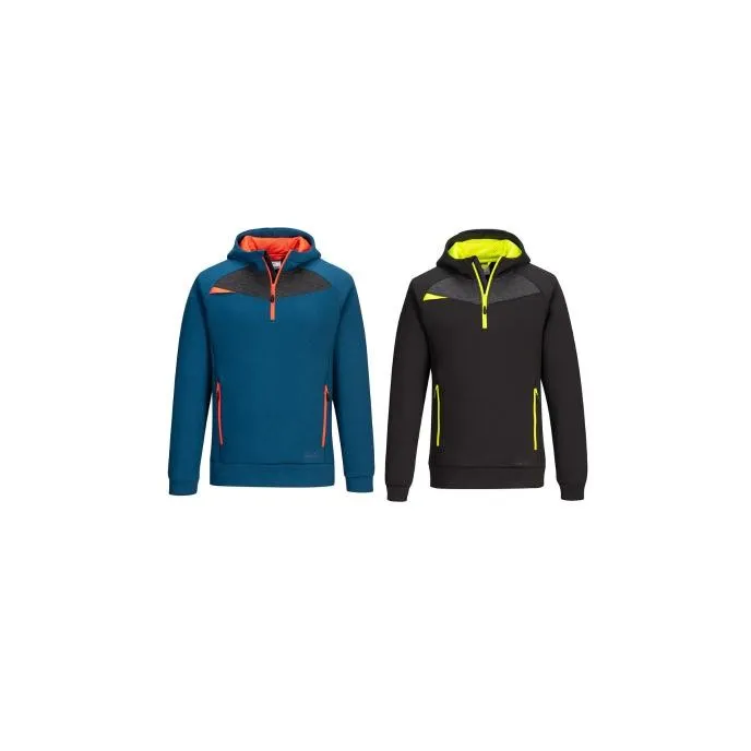 Felpa da Lavoro con Cappuccio Mezza Zip Portwest DX467