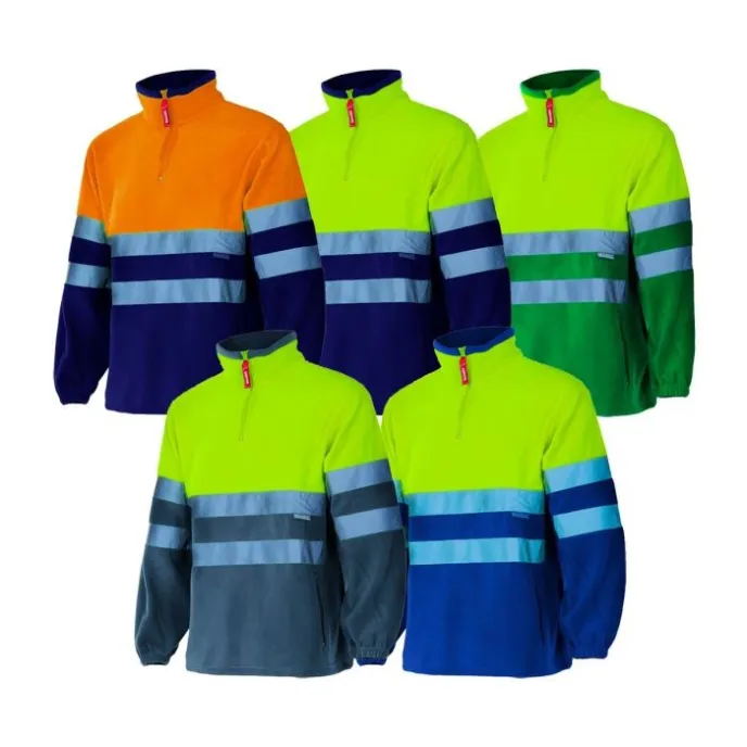 Felpa zip corta bicolore da Lavoro Alta Visibilità Velilla 182