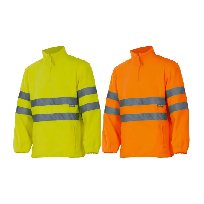 Felpa zip corta da Lavoro Alta Visibilità Multitasche Velilla 180