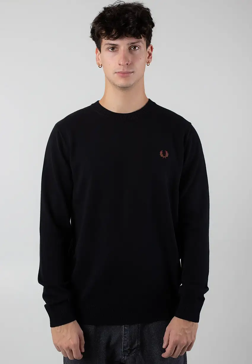 Fred Perry - Boucle Laurel Wreath Black - Pullover