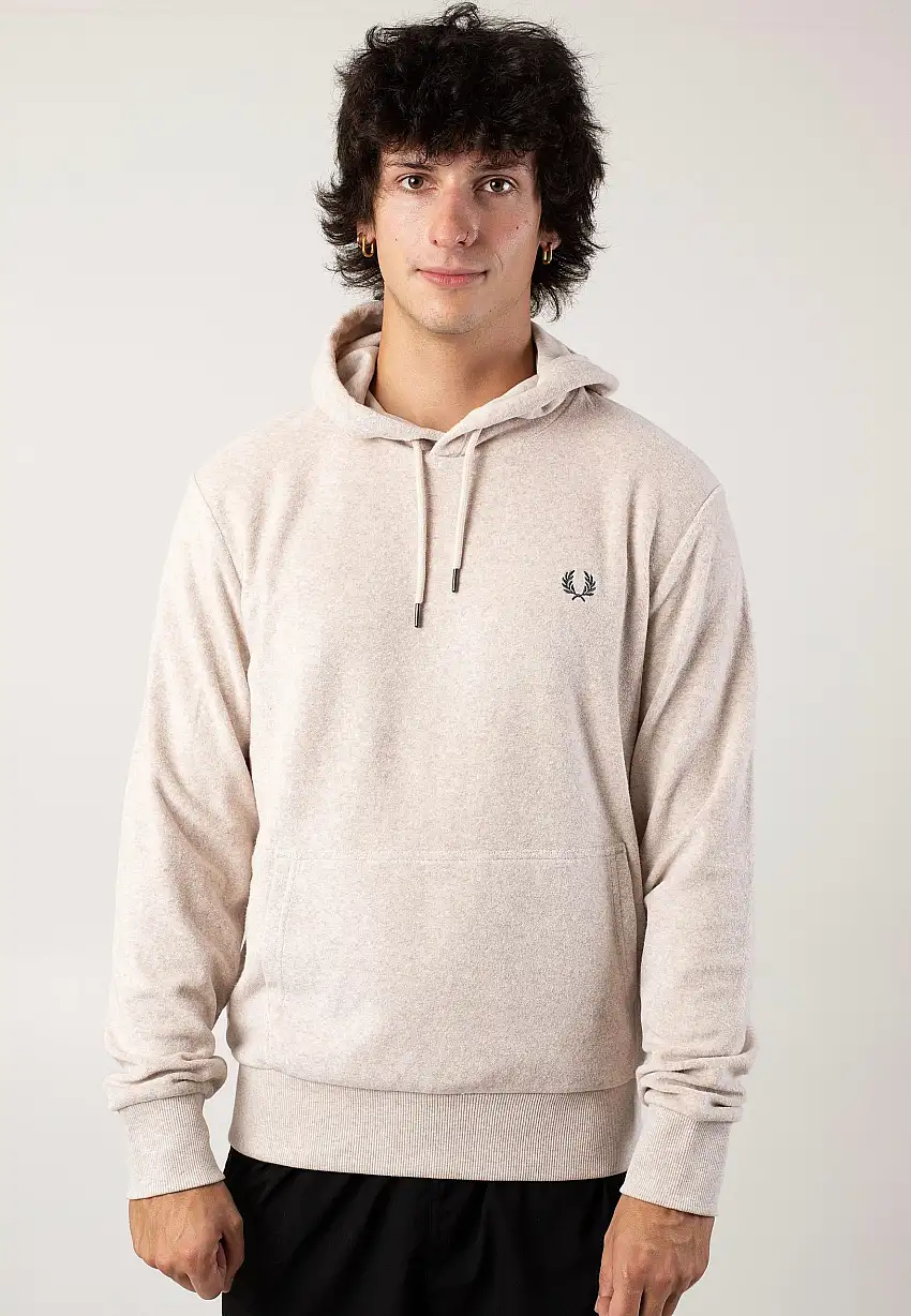 Fred Perry - Towelling Crew Neck Porridge Marl - Felpa con cappuccio