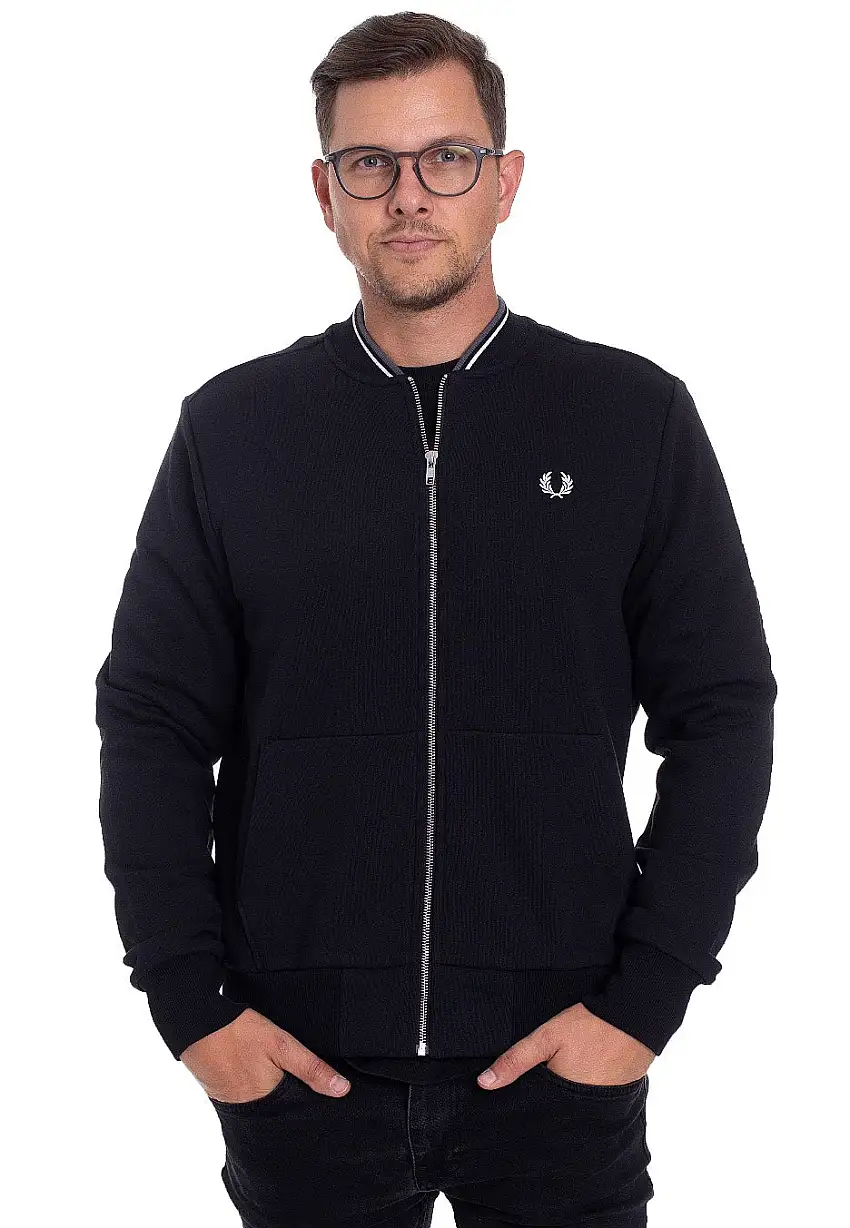 Fred Perry - Zip Through Black - Giacca della tuta