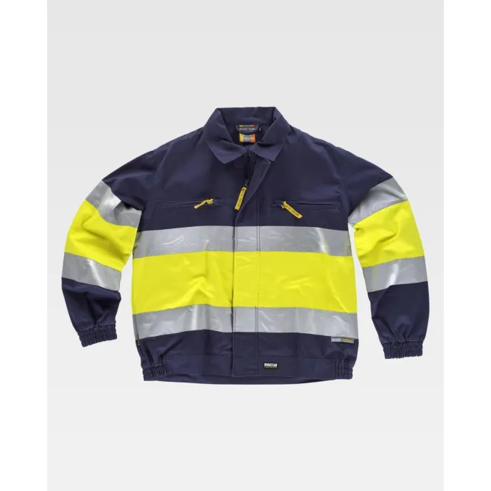 Fuori tutto - Giacca da Lavoro Combinata Alta Visibilità con Bande C4119 - Workteam taglia XL colore navy orange