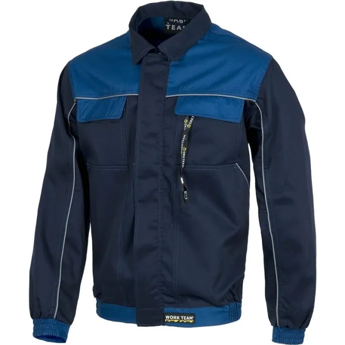 Fuori tutto - Giacca da lavoro estiva multitasche con cerniera in nylon nascosta - Workteam Taglia 64 colore Navy azzurro