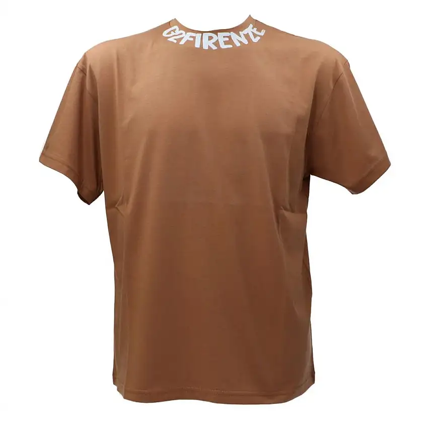 SHIRT ART PRINT NECK COMFORT Marrone