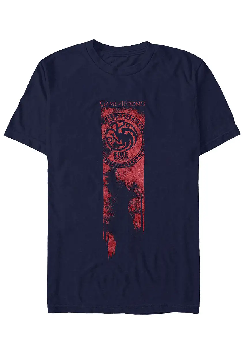 Game Of Thrones - Targaryen Flag: Fire & Blood Blue - T-Shirt