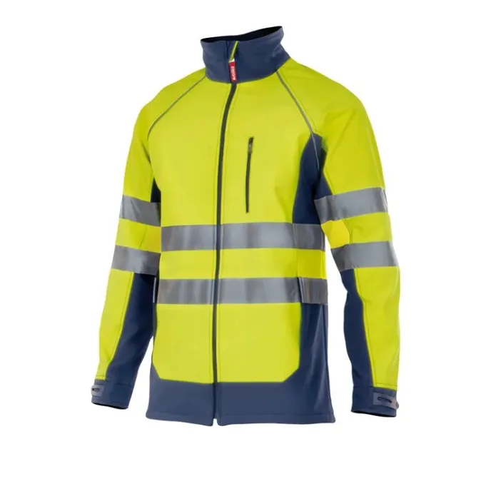 Giacca bicolore da Lavoro Alta Visibilità Softshell Stretch Multitasche Velilla 306001