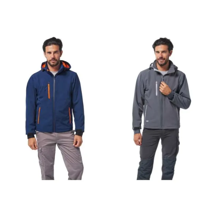 Giacca da lavoro Multitasche Cappuccio staccabile Soft-Shell Logica NORDIC1-L