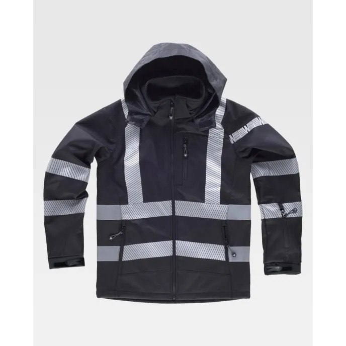 Giacca da Lavoro Workshell Alta Visibilità con Cappuccio S9213 - Workteam