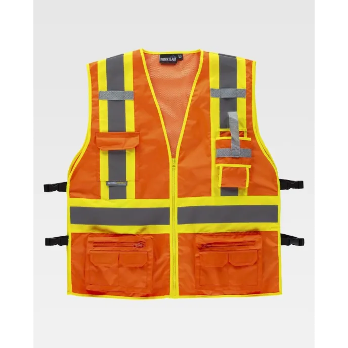 Gilet Alta Visibilità con Cerniera e Tasche C3623 - Workteam