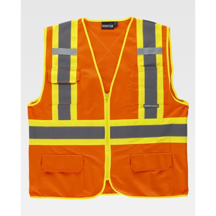 Gilet da Lavoro Alta Visibilità con Cerniera e Tasche C3621 - Workteam