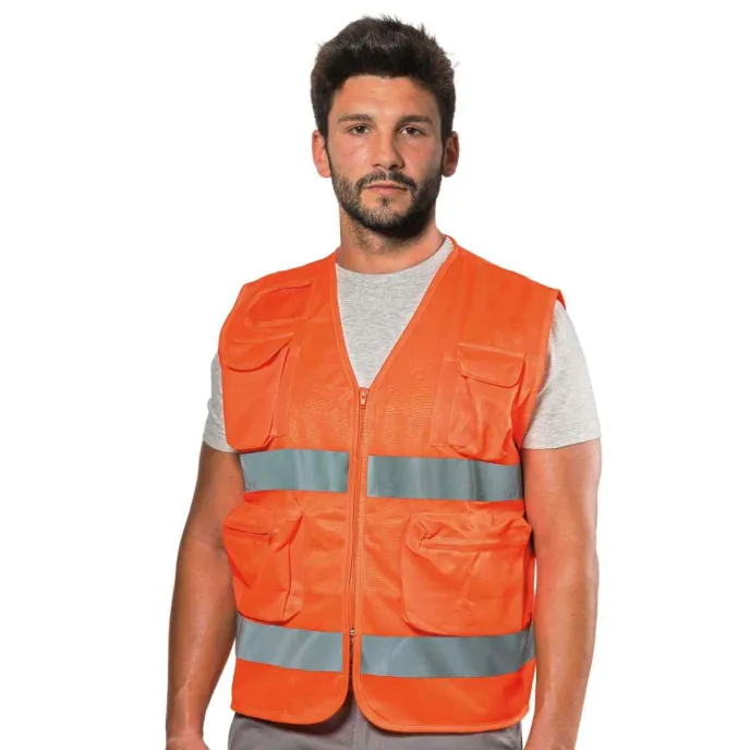 Gilet da Lavoro Alta visibilità multitasche estivo Logica POCKETHVAR-L