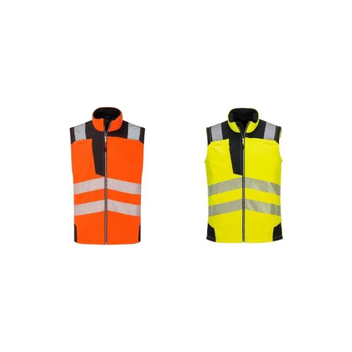 Gilet da Lavoro Alta Visibiltà Multitasche Softshell Antivento Impermeabile Portwest PW325