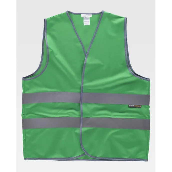 Gilet da Lavoro Chiusura con Velcro Alta Visibilità HVTT03 - Workteam