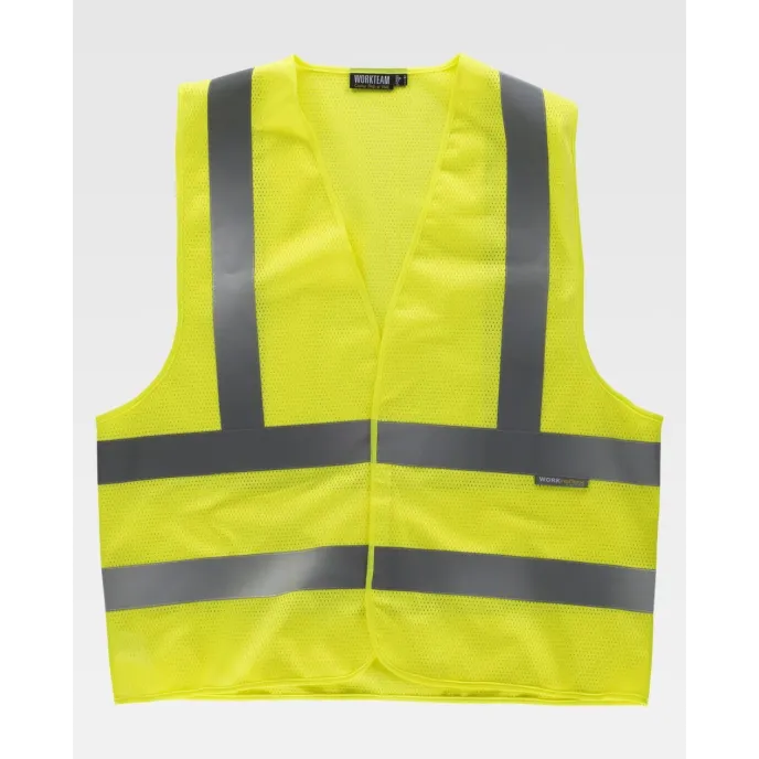 Gilet da Lavoro con Cerniera e Bande Alta Visibilità C3613 - Workteam