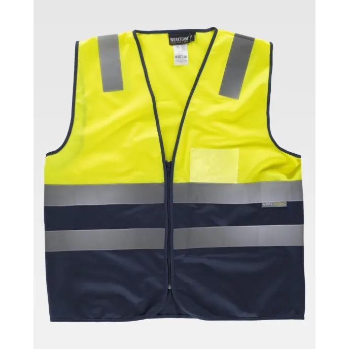 Gilet da Lavoro con Cerniera e Bande Alta Visibilità C3615 - Workteam