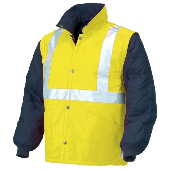 Gilet da Lavoro con Maniche Staccabili Alta Visibilità ISSA LINE - 04648N