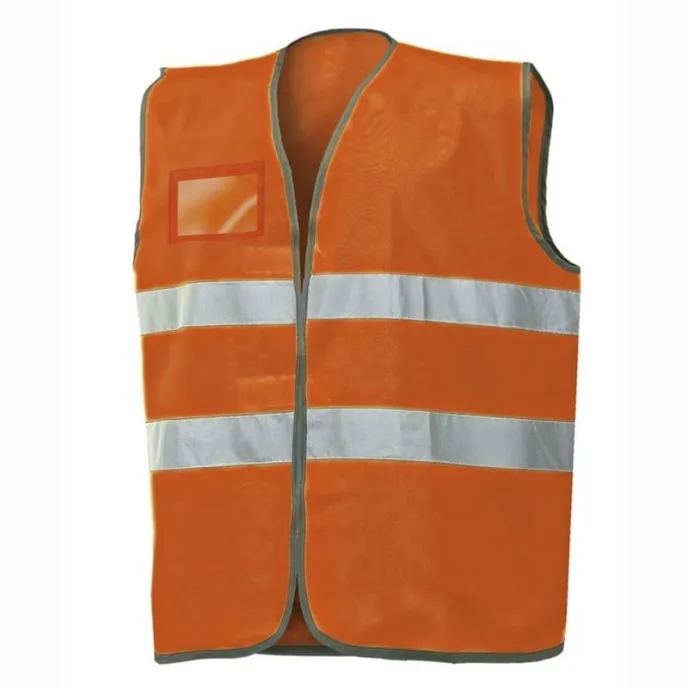 Gilet da Lavoro con Porta Badge Alta Visibilità ISSA LINE - 01210NB