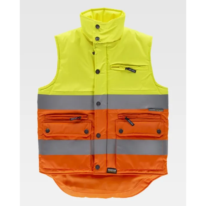 Gilet da Lavoro Imbottito Bicolore Alta Visibilità S4036 - Workteam