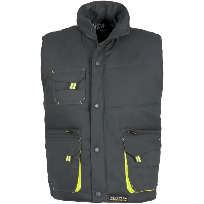 Gilet da lavoro invernale multitasche imbottito ad alta visibilità - Workteam
