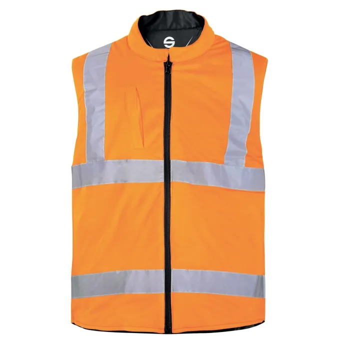 Gilet Reversibile Sparco ad Alta visibilità Multitasche Imbottito - Reverside