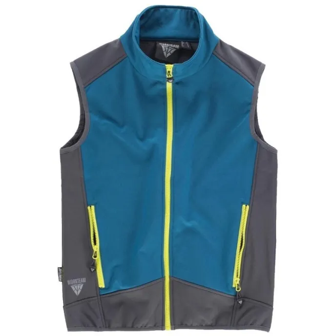 Gilet Workshell sportivo a collo alto e cerniera in nylon - Workteam