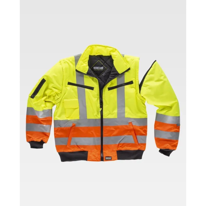 Giubbotto da Lavoro Imbottito Bicolore Alta Visibilità C3736 - Workteam