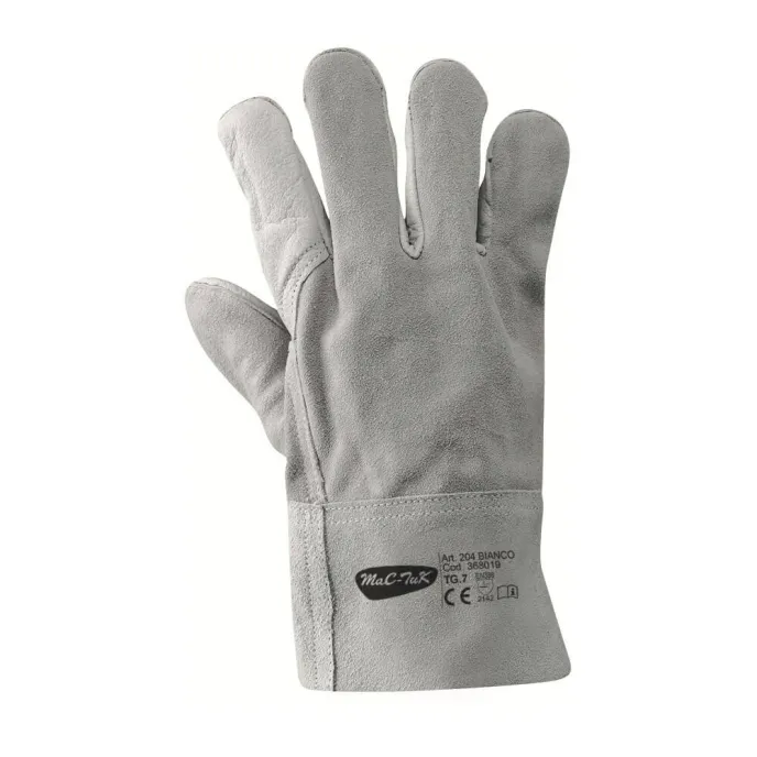 Guanti da lavoro in Pelle fiore Dorso crosta con manichetta in crosta - 204 TOP