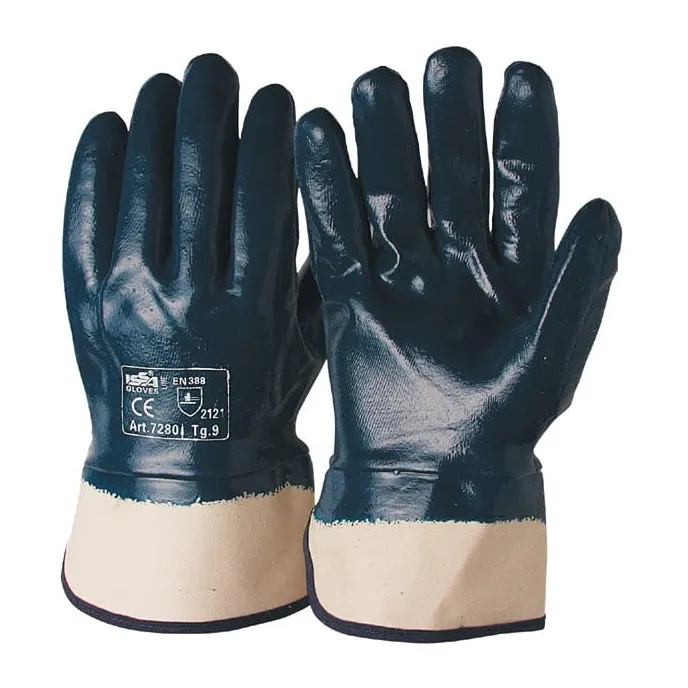 12 Paia - Guanto NBR standard con manichetta 7 cm. Dorso RICOPERTO 07280