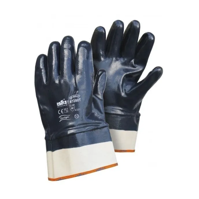 12 Paia - Guanto NBR con manichetta 7 cm. Dorso RICOPERTO - Qualità TOP 07280T