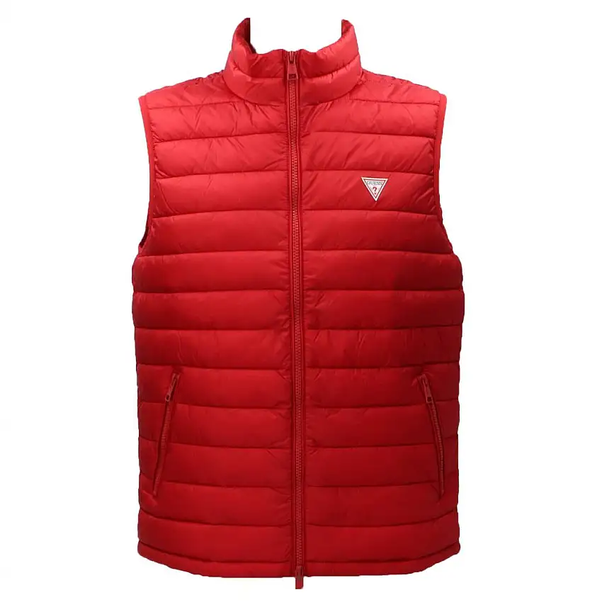 GJ HODED PUFFER VEST Rosso