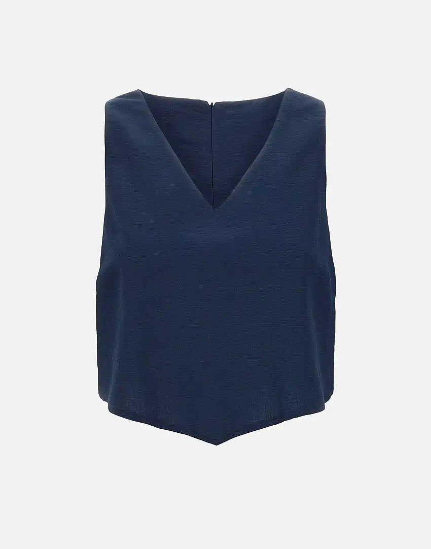 Linen and viscose top 71794238