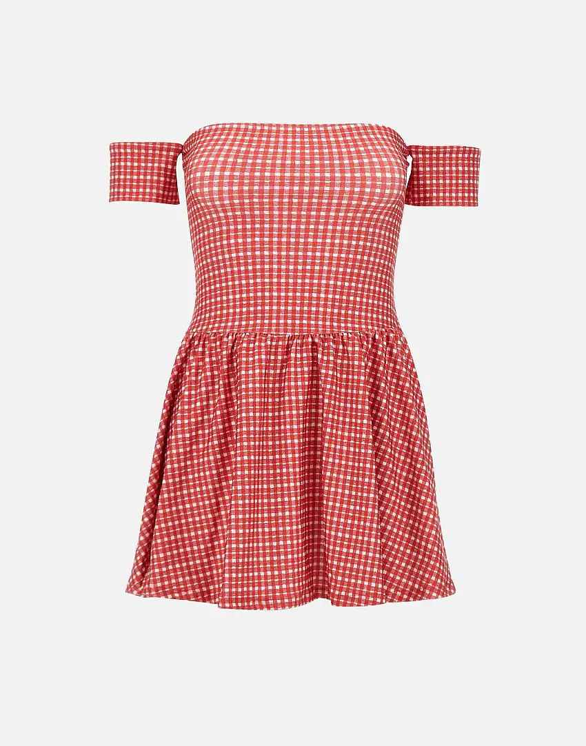 Micro checked pattern dress 28450447