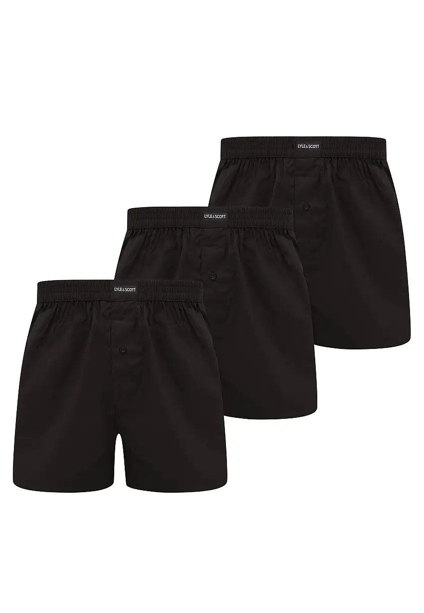 Lyle & Scott - Jericho Pack Of 3 Mixed Woven Black - Boxer