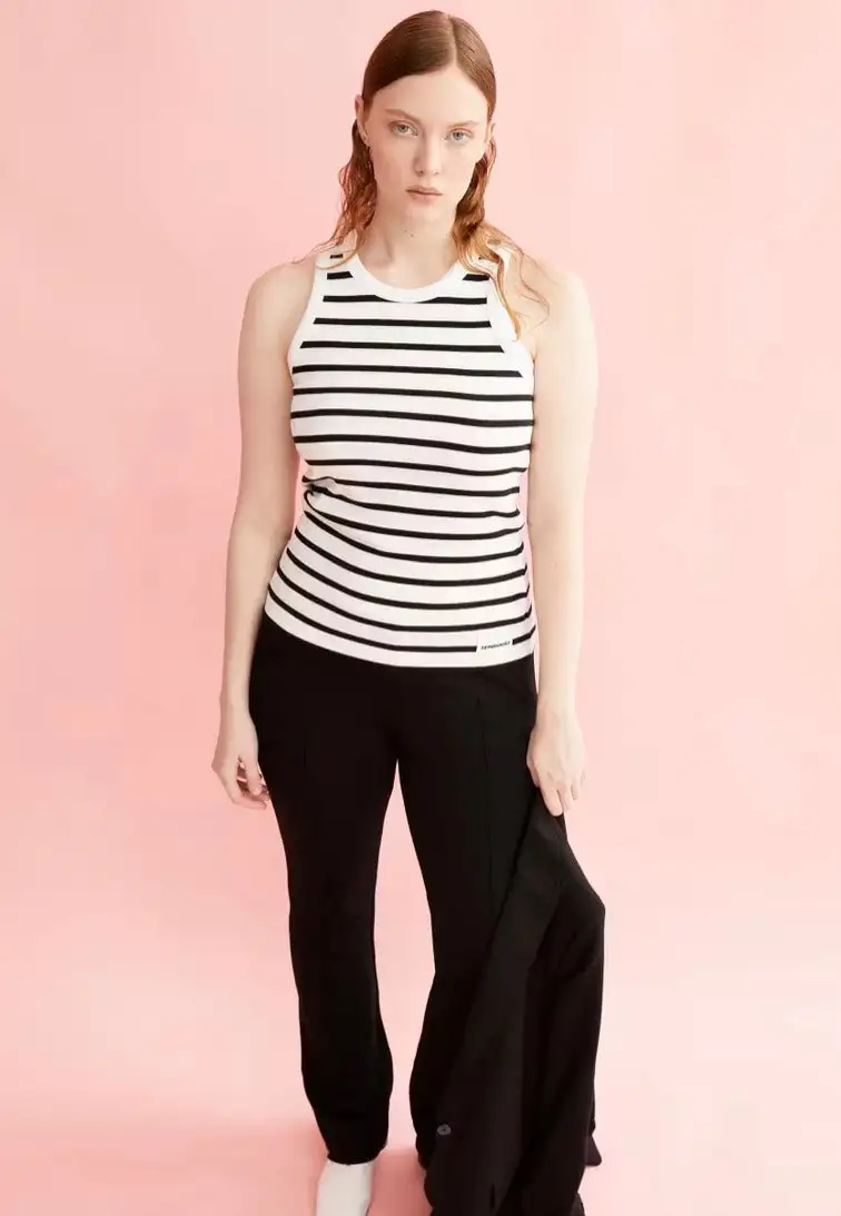 Armedangels - Kanitaa Stripes White/Black - Canotta