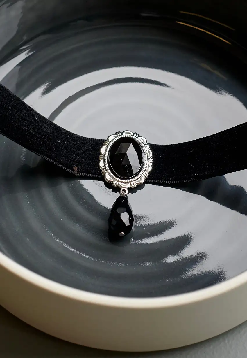etNox - Black Velvet Silver - Choker