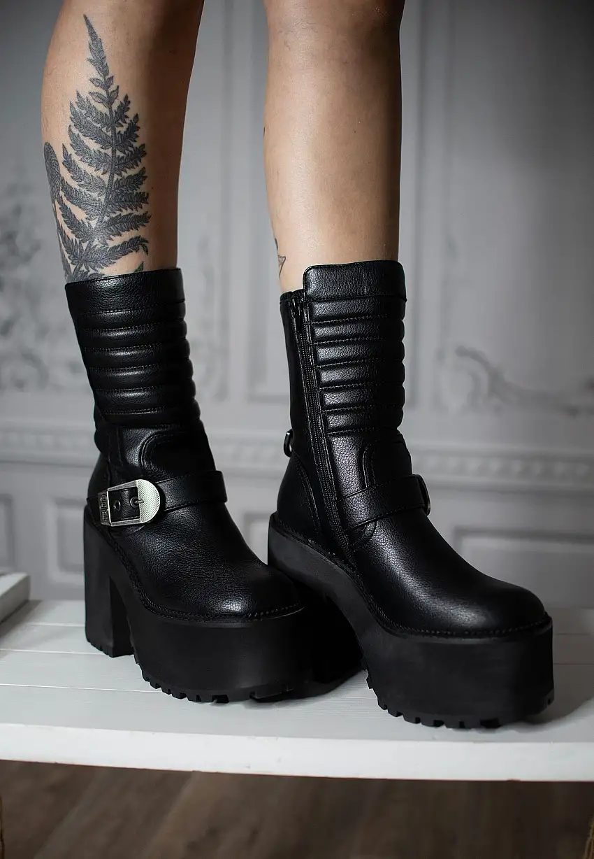 Buffalo - Killah Bike Zip Vegan Nappa Black - Scarpe da donna