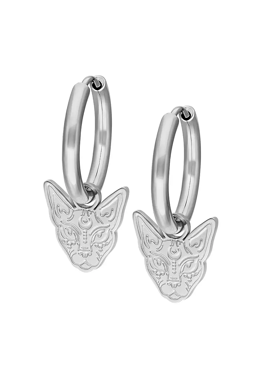 Wildcat - Little Sphynx Silver Hoops - Orecchini