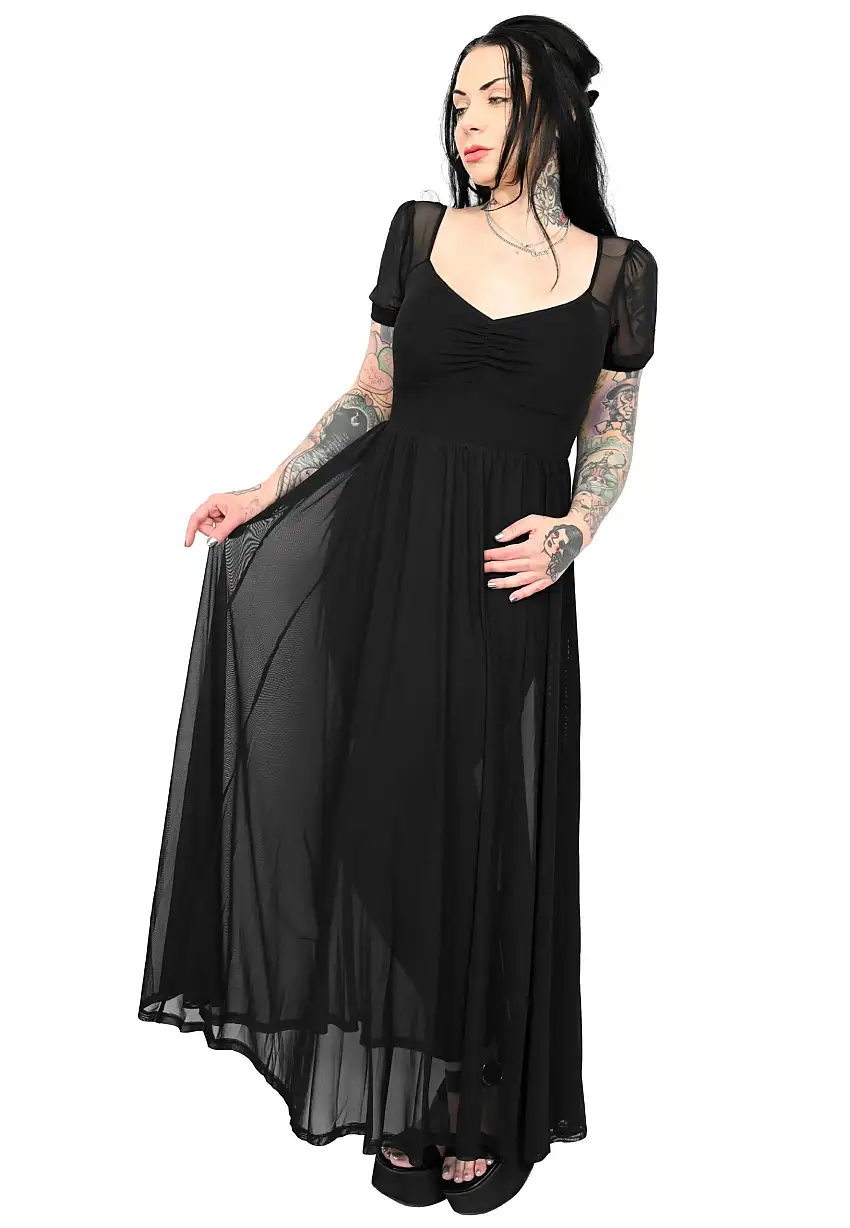 Foxblood - Lily Mesh Maxi Black - Vestito