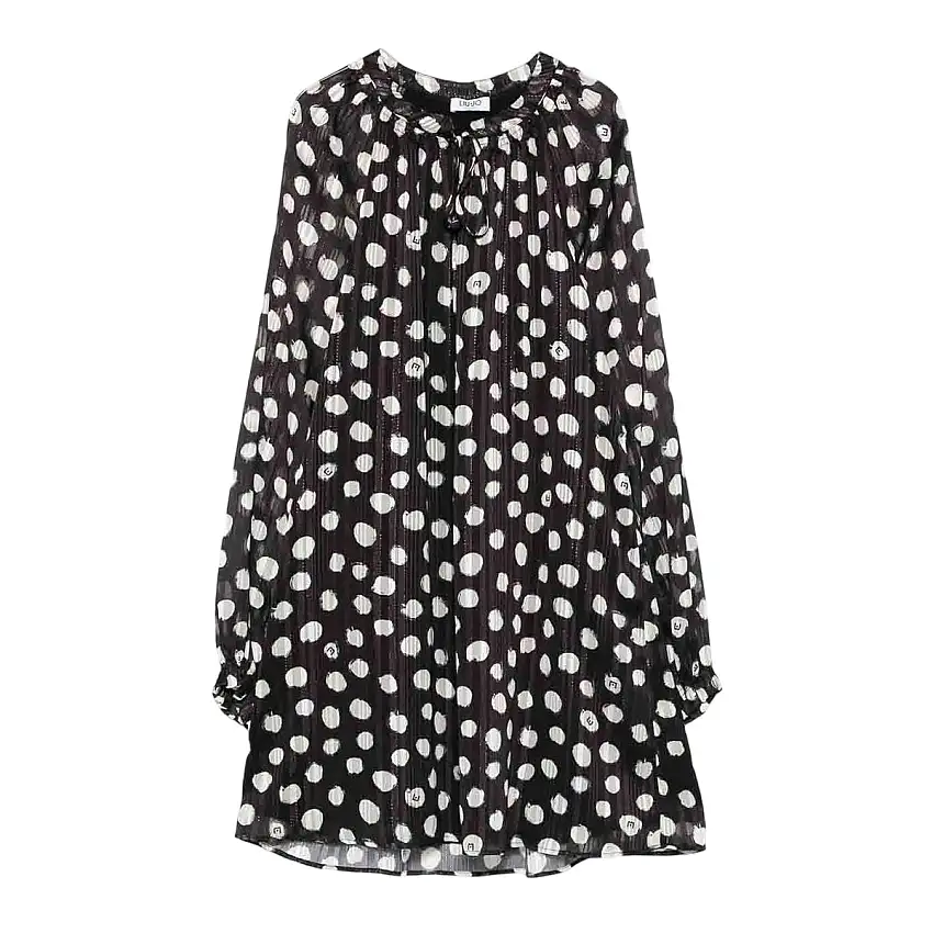 Abito Donna a pois con laccetto in vita