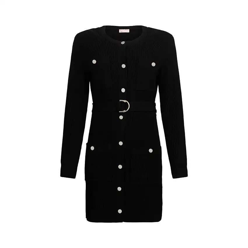 Abito Donna in maglia con spalline imbottite e bottoni