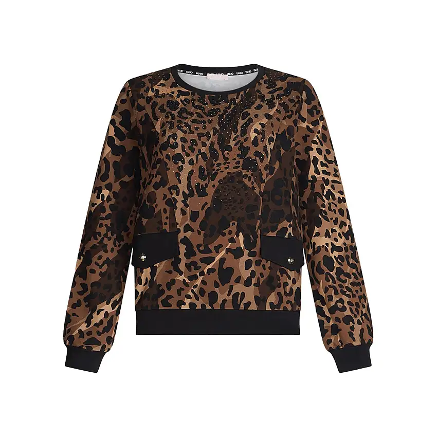 Felpa Donna girocollo animalier