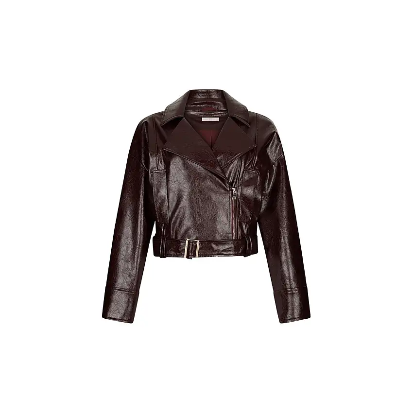 Giacca Donna biker glossy con fibbia