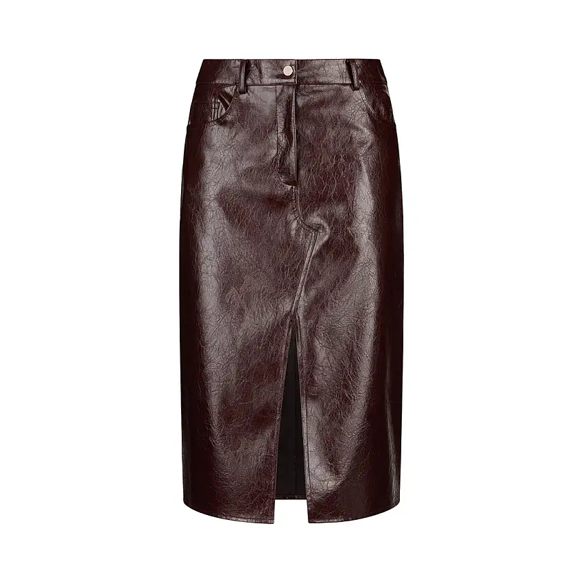 Gonna Donna midi in tessuto spalmato